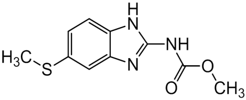 Chemical structure of Methyl [5-(methylsulphanyl)-1H-benzimidazol-2-yl]carbamate