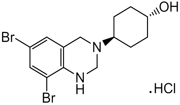 Chemical structure of trans-4-(6,8-Dibromo-1,4-dihydroquinazolin-3(2H)-yl)cyclohexanol Hydrochloride