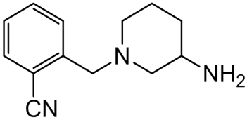 Chemical structure of 2-((3-Aminopiperidin-1-yl)methyl)benzonitrile