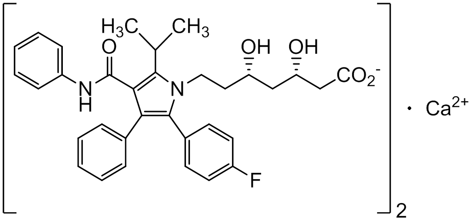 Chemical structure of (3S,5S)-Atorvastatin Calcium Salt