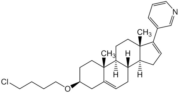 Chemical structure of 3β-(4-Chlorobutoxy)-17-(pyridin-3-yl) androsta-5,16-diene