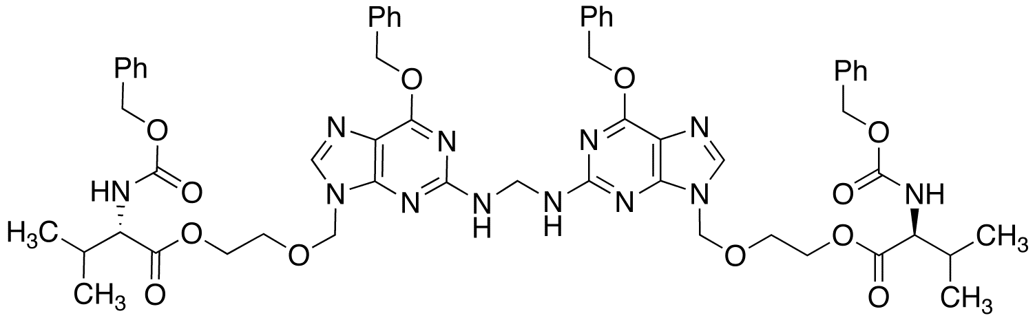 Chemical structure of Bis N-Benzyloxycarbonyl-6-O-benzyl-valacyclovir