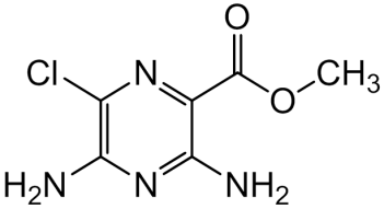 Chemical structure of Methyl 3,5-diamino-6-chloropyrazine-2-carboxylate