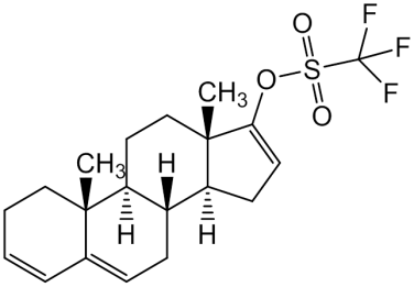Chemical structure of Androsta-3,5,16-trien-17-ol Trifluoromethanesulfonate