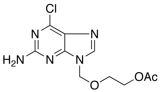Chemical structure of 6-Chloro Acyclovir Acetate