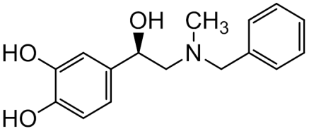 Chemical structure of 4-[(1R)-2-(benzylmethylamino)-1-hydroxyethyl]benzene-1,2-diol