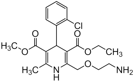 Chemical structure of Amlodipine