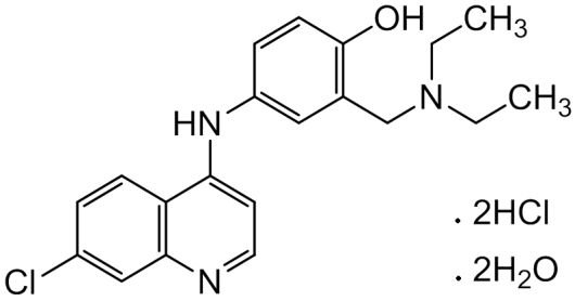 Chemical structure of Amodiaquine Dihydrochloride Dihydrate