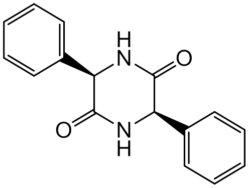 Chemical structure of (3R,6R)-3,6-Diphenylpiperazine-2,5-dione