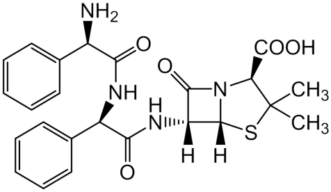 Chemical structure of D-Phenylglycylampicillin