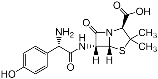 Chemical structure of L-Amoxicillin