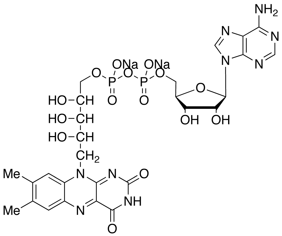 Chemical structure of Flavine Adenine Dinucleotide Disodium Salt